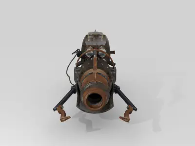 Steampunk-style sci-fi gun 3D model