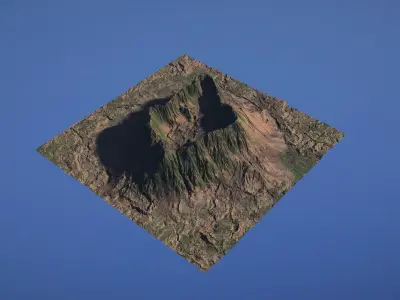 Landscape Environment Volcano Snow 35 Low-poly 3D model