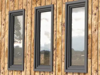 Modern Metal Glass Panel Window 3D model