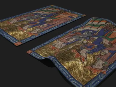 Carrow Psalter Adoration of the Magi Tapestry Low-poly 3D model