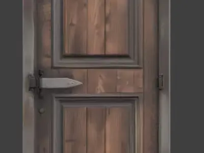 Weathered Medieval Timber Door 3D Model Low-poly 3D model