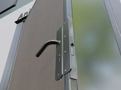 Animated Metal Door Version 5 Wood Low-poly 3D model