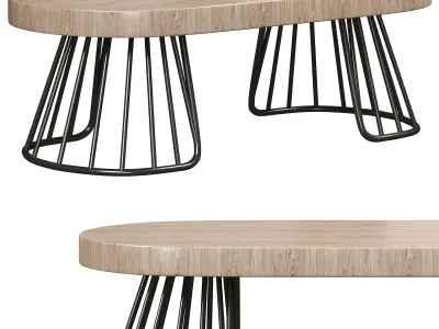 472 vintage oval coffee table 3D model