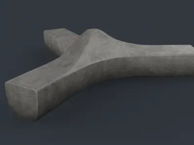 Modern Outdoor Bench 81 PBR Game Ready Low-poly 3D model