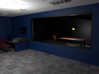 Interrogation room Low-poly 3D model