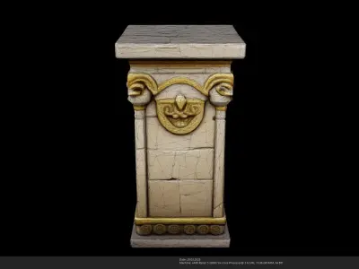 Stylized Roman Column AI Low-poly 3D model