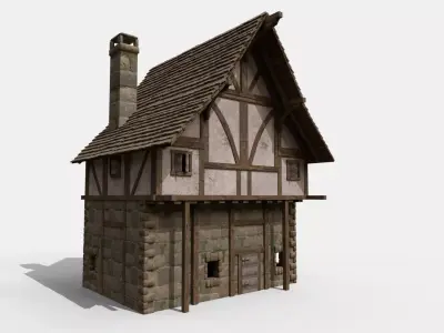Medieval House  Low-poly 3D model