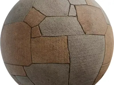 PBR Ashlar Flagstone Floor  Texture