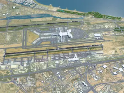 Muscat Airport 10km Low-poly 3D model
