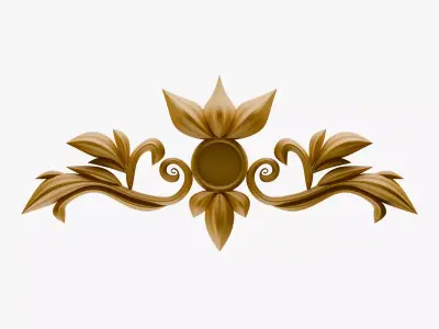 Corner Carved Plaster Molding Decoration 3D model