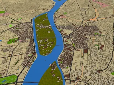 Cairo city Egypt Oct 2020 Low-poly 3D model