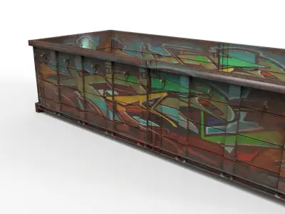 Old Junk Container Low-poly 3D model