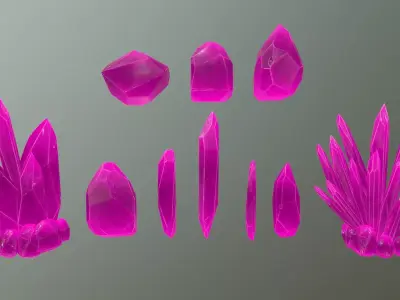 Crystal Set Low-poly 3D model