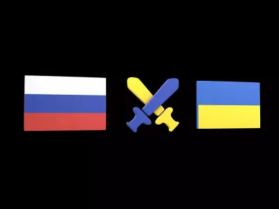 Russia VS Ukraine War Icon v1 001 Low-poly 3D model