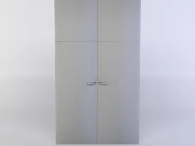 Door wooden with pattern Low-poly 3D model