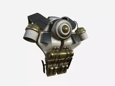 SciFi Backpack B06 White Bronze - Fashion Character Design Low-poly 3D model