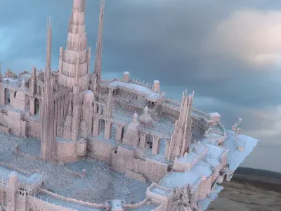 Ancient fantasy architecture under city 3D model 3D model