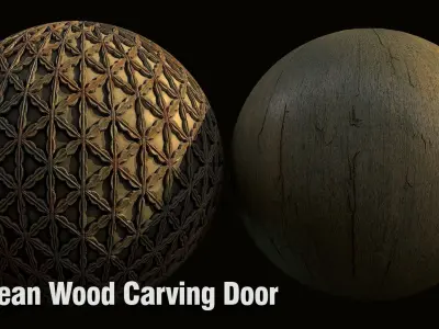 Korean wood carving door Texture