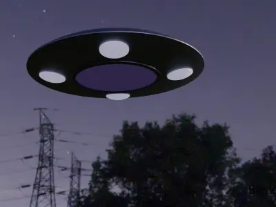 Classic Flying Saucer Low-poly 3D model