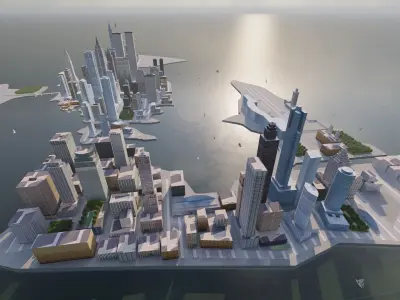 City-modern city- urban 3D model 6