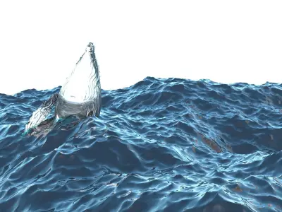 Humpback Whale Is Jumping and Breaching In The Ocean 3D model