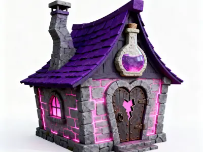 The Alchemists Attic Potion Laboratory 3D Model Low-poly 3D model