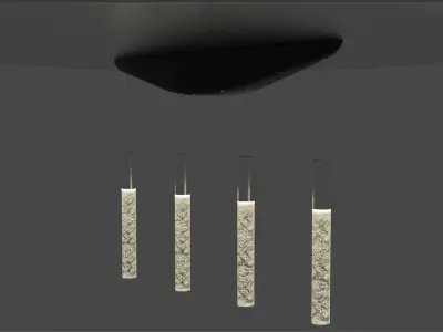 4 Pole Light LEDs Free 3D model
