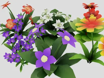 Low Poly Plants Pack  3D model