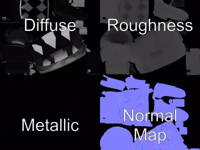 Modern Black Armchair model pack Low-poly 3D model