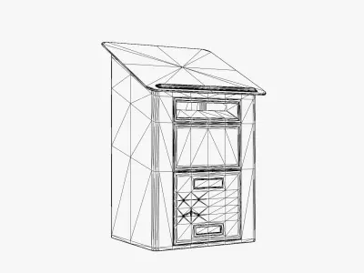 Postbox Low Poly 3D Model Low-poly 3D model