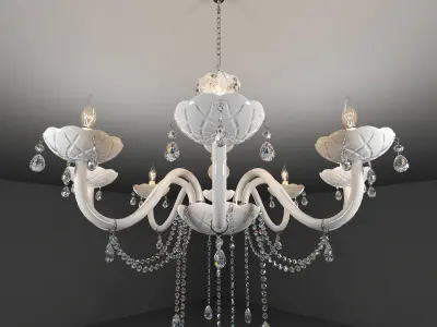 White Crystal Chandelier 3D model
