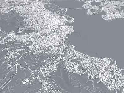 Cityscape Hobart Tasmania Australia 3D model