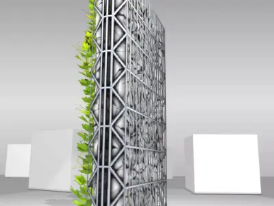 Vines and Gabion Version 2 Low-poly 3D model