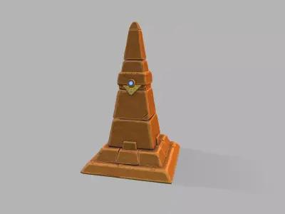 Pillar Egypt Stylized Low-poly 3D model