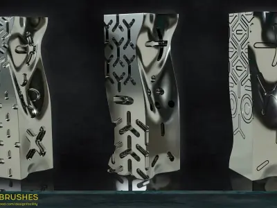 ZBrush - 3861 IMM Hard Surface Brushes Vol1 3D model