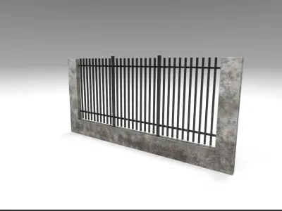 Modular Fence Low-poly 3D model
