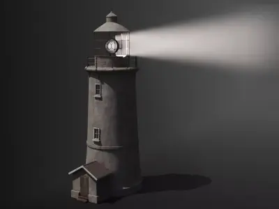 Old Lighthouse Low-poly 3D model