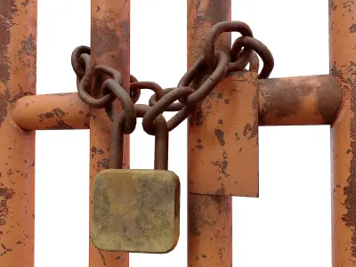 Grungy metal door   3D model