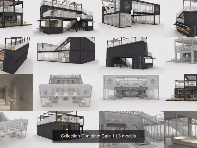 Collection Container Cafe 1 3D Model Pack