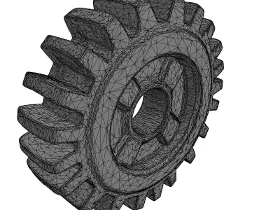 Rusty Industrial Gear Wheel Low-poly 3D model