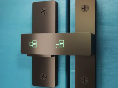 90-180 Degree Sliding Swinging Door Lock Latch 3D model