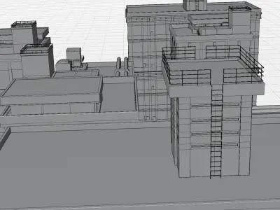 Anime Building Low-poly 3D model