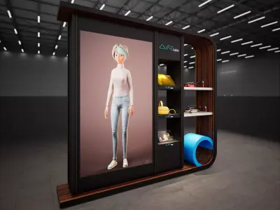 kiosk design Low-poly 3D model