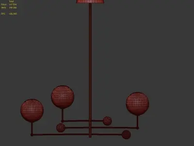 RESTORATION HARDWARE GLASS GLOBE MOBILE CHANDELIER 46 3D model