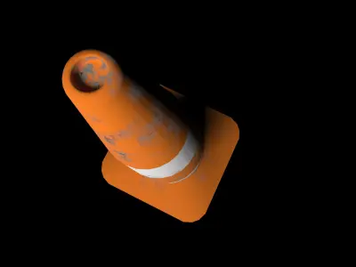 Traffic cone Low-poly 3D model 16