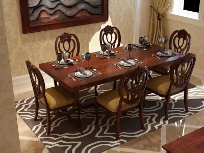 Living Room And Dining Room 3D model