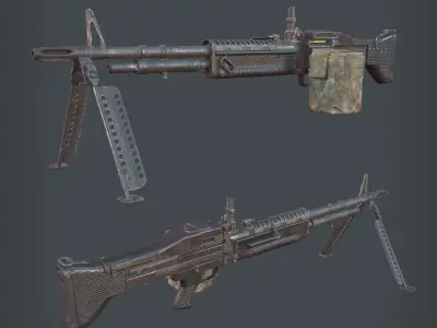 M60 Machine Gun Low-poly 3D model