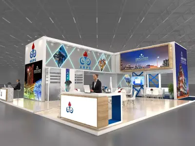 14X10 EXHIBITION STAND ALL SIDE OPEN 3D model