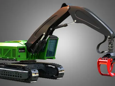 953MH Tracked Log Loader 3D model