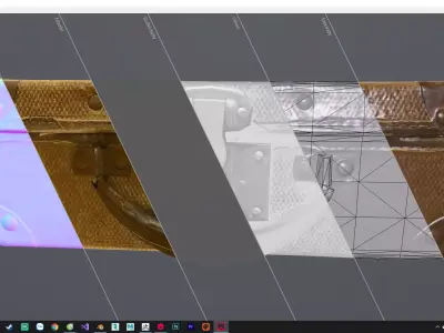 Vintage Suitcase Low-poly 3D model